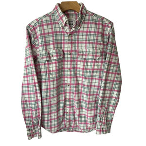 Mott & Grand Pink Plaid Flannel Shirt Womens Small
